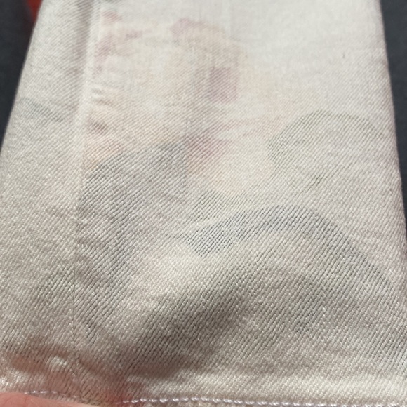Zara cream jeans with faint floral pattern NWT - Picture 7 of 8